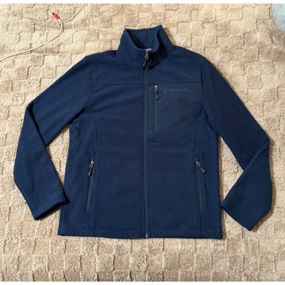 NWOT Mens Free Country Calabaza II Brick Fleece Full-Zip Jacket Navy S Small - Picture 2 of 9